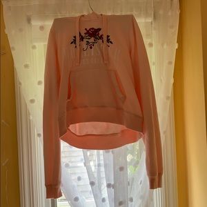 cropped pink hoodie